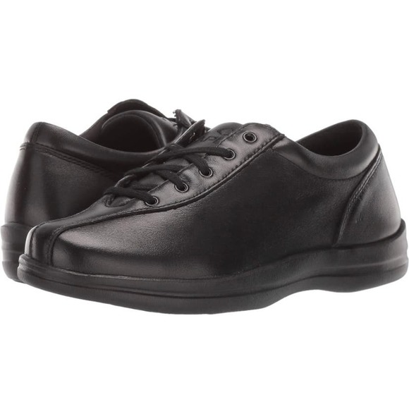 Apex Women's Liv Leather Lace-Up Black Sneaker - Size 7 - Picture 7 of 7